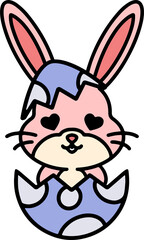 Obraz premium cartoon easter bunny in egg