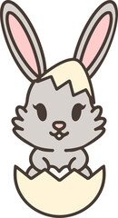 cartoon easter bunny in egg