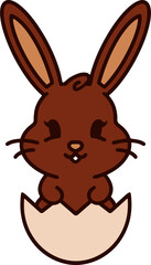 cartoon easter bunny in egg