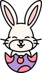 cartoon easter bunny in egg