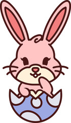 cartoon easter bunny in egg