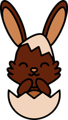 cartoon easter bunny in egg