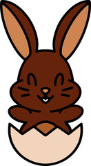 cartoon easter bunny in egg