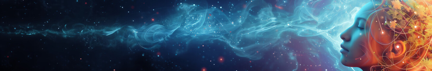 abstract colorful background with lines and smoke. - banner art style. 