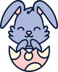 cartoon easter bunny in egg