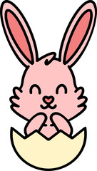 cartoon easter bunny in egg