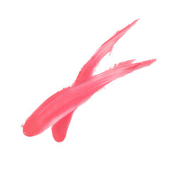 Beautiful pink lipstick strokes on white background