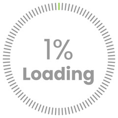 1% Loading. 1% circle diagrams Infographics vector, 1 Percentage ready to use for web design ux-ui