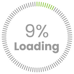 9% Loading. 9% circle diagrams Infographics vector, 9 Percentage ready to use for web design ux-ui
