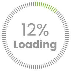 12% Loading. 12% circle diagrams Infographics vector, 12 Percentage ready to use for web design ux-ui