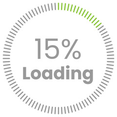 15% Loading. 15% circle diagrams Infographics vector, 15 Percentage ready to use for web design ux-ui