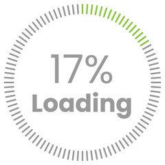 17% Loading. 17% circle diagrams Infographics vector, 17 Percentage ready to use for web design ux-ui