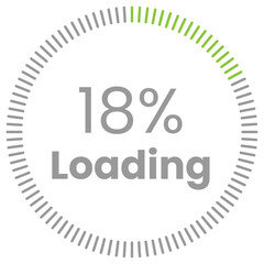 18% Loading. 18% circle diagrams Infographics vector, 18 Percentage ready to use for web design ux-ui
