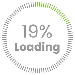 19% Loading. 19% circle diagrams Infographics vector, 19 Percentage ready to use for web design ux-ui