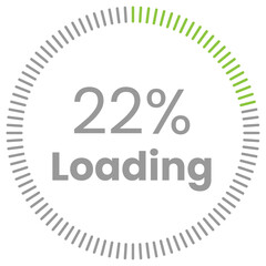 22% Loading. 22% circle diagrams Infographics vector, 22 Percentage ready to use for web design ux-ui