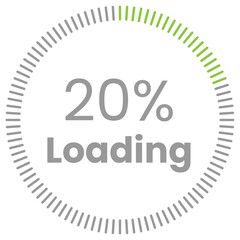 20% Loading. 20% circle diagrams Infographics vector, 20 Percentage ready to use for web design ux-ui