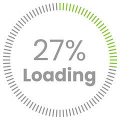 27% Loading. 27% circle diagrams Infographics vector, 27 Percentage ready to use for web design ux-ui