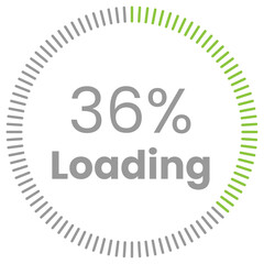 36% Loading. 36% circle diagrams Infographics vector, 36 Percentage ready to use for web design ux-ui