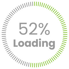 52% Loading. 52% circle diagrams Infographics vector, 52 Percentage ready to use for web design ux-ui