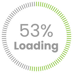 53% Loading. 53% circle diagrams Infographics vector, 53 Percentage ready to use for web design ux-ui