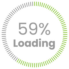 59% Loading. 59% circle diagrams Infographics vector, 59 Percentage ready to use for web design ux-ui
