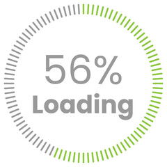 56% Loading. 56% circle diagrams Infographics vector, 56 Percentage ready to use for web design ux-ui