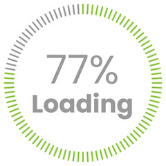 77% Loading. 77% circle diagrams Infographics vector, 77 Percentage ready to use for web design ux-ui