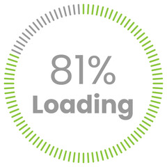 81% Loading. 81% circle diagrams Infographics vector, 81 Percentage ready to use for web design ux-ui