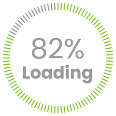 82% Loading. 82% circle diagrams Infographics vector, 82 Percentage ready to use for web design ux-ui
