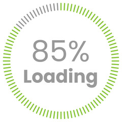 85% Loading. 85% circle diagrams Infographics vector, 85 Percentage ready to use for web design ux-ui