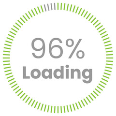 96% Loading. 96% circle diagrams Infographics vector, 96 Percentage ready to use for web design ux-ui