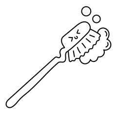 bath brush doodle cartoon