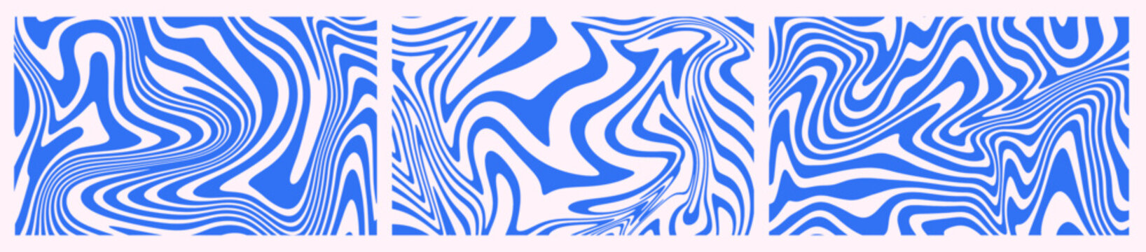 Abstract horizontal background with colorful waves. Trendy vector illustration in style retro 60s, 70s.
