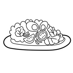 Salad doodle cartoon