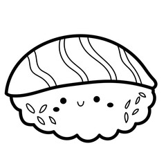 cute salmon doodle cartoon