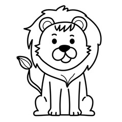 Lion doodle cartoon