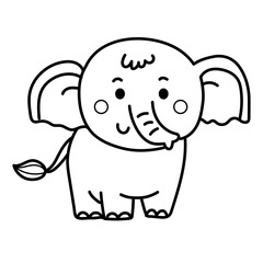 Elephant doodle cartoon