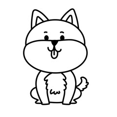 dog Shiba inu doodle cartoon