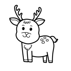 reindeer doodle cartoon