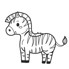 Zebra doodle cartoon