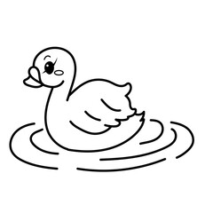 swan doodle cartoon