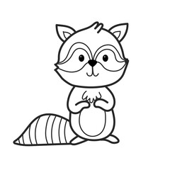 raccoon doodle cartoon