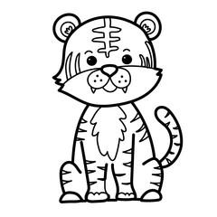 tiger doodle cartoon