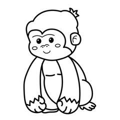 Gorilla doodle cartoon