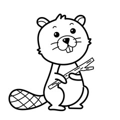 Beaver doodle cartoon