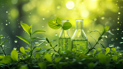 Exploring with plant-containing flasks within the framework of green chemistry principles.
