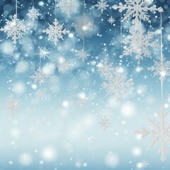 Naklejka na ściany i meble Pearl christmas card with white snowflakes vector illustration