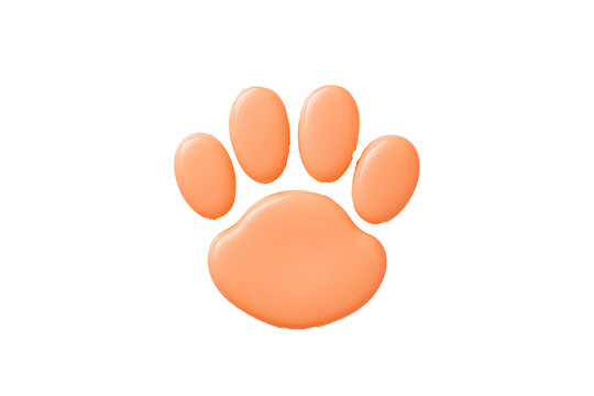 Paw print of animal icon,  cat footprint symbol isolated on white background, png