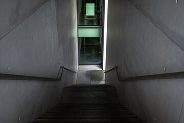 staircase in a modern concrete building