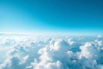 Fototapeta premium Breathtaking view of the blue sky with clouds from above Showcasing the vastness and serene beauty of the sky Perfect for background or nature-themed designs